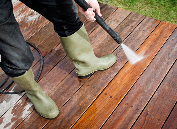 Does pressure washing damage decking?